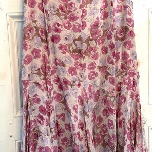 J. Jill Pink and Purple Floral Midi Skirt. Excellent condition.
